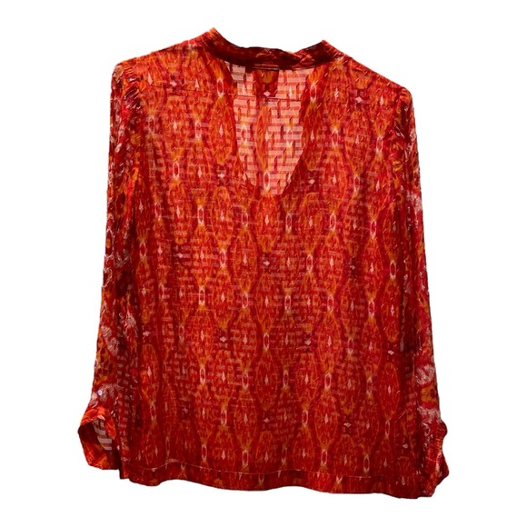 Tory Burch Silk Blend Printed LS Blouse - Picture 2 of 7